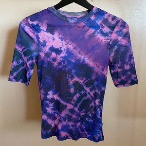 TOPSHOP Tie-Dye sheer shirt